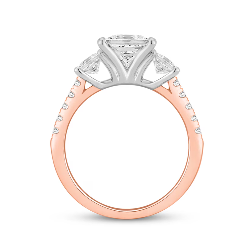 10K White Gold 1.2 to 3.7 CT.T.W. Princess Cut Cut Lab Created Diamond Custom Engagement Ring IGI Certified-3