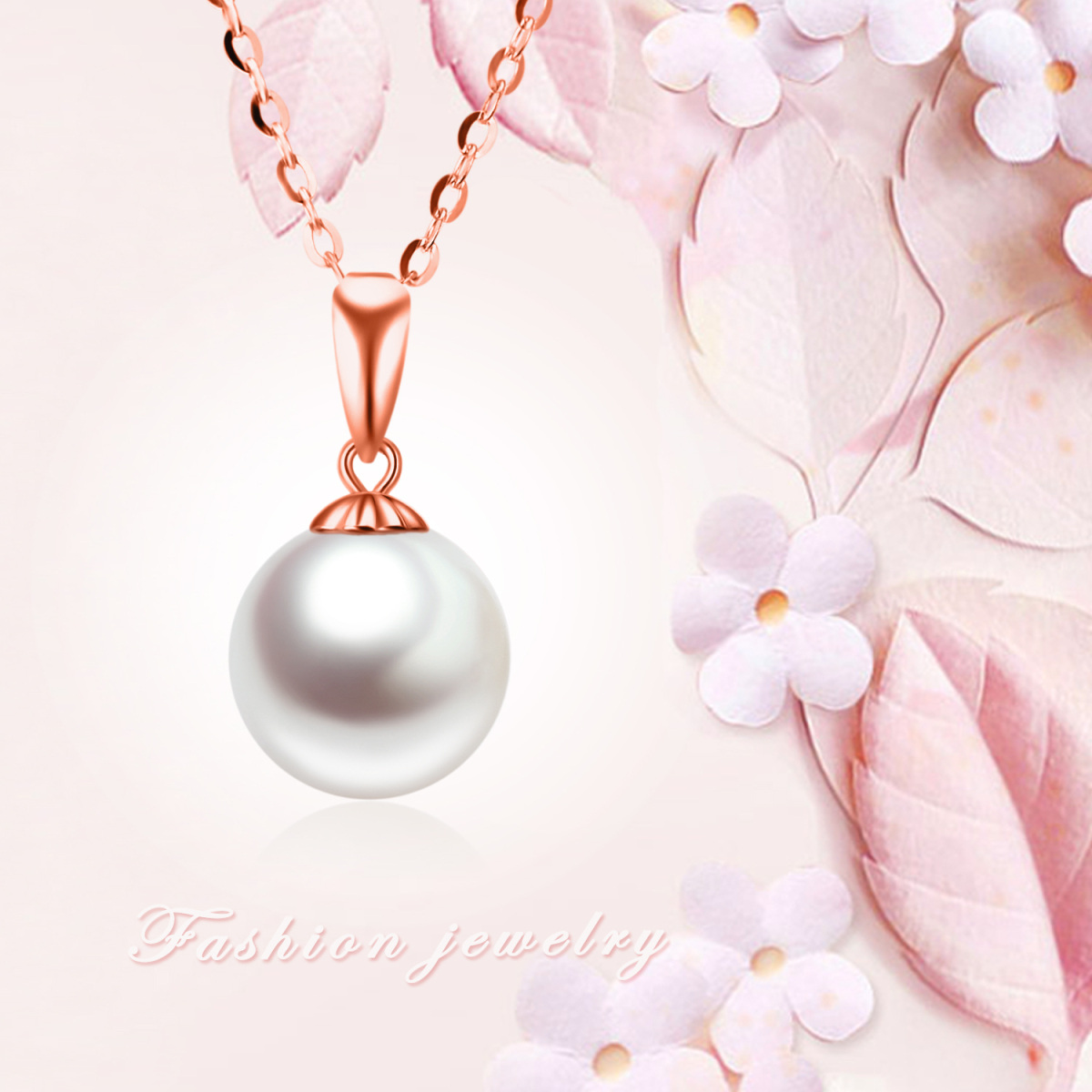 14K Rose Gold Extender Circular Pearl Strand Necklace For Women-5