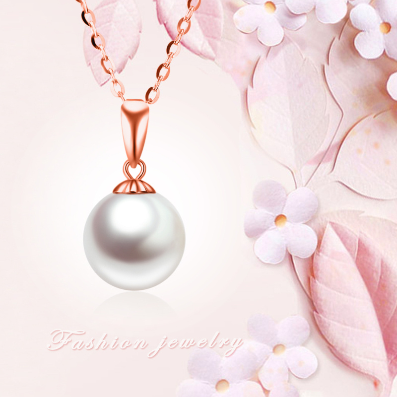 10K Rose Gold Extender Circular Pearl Strand Necklace For Women-5
