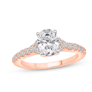 10K Rose Gold 1 to 3.5 CT.T.W. Oval Lab Created Diamond Custom Couple Engagement Ring D-VVS1 3EX IGI Certified-55