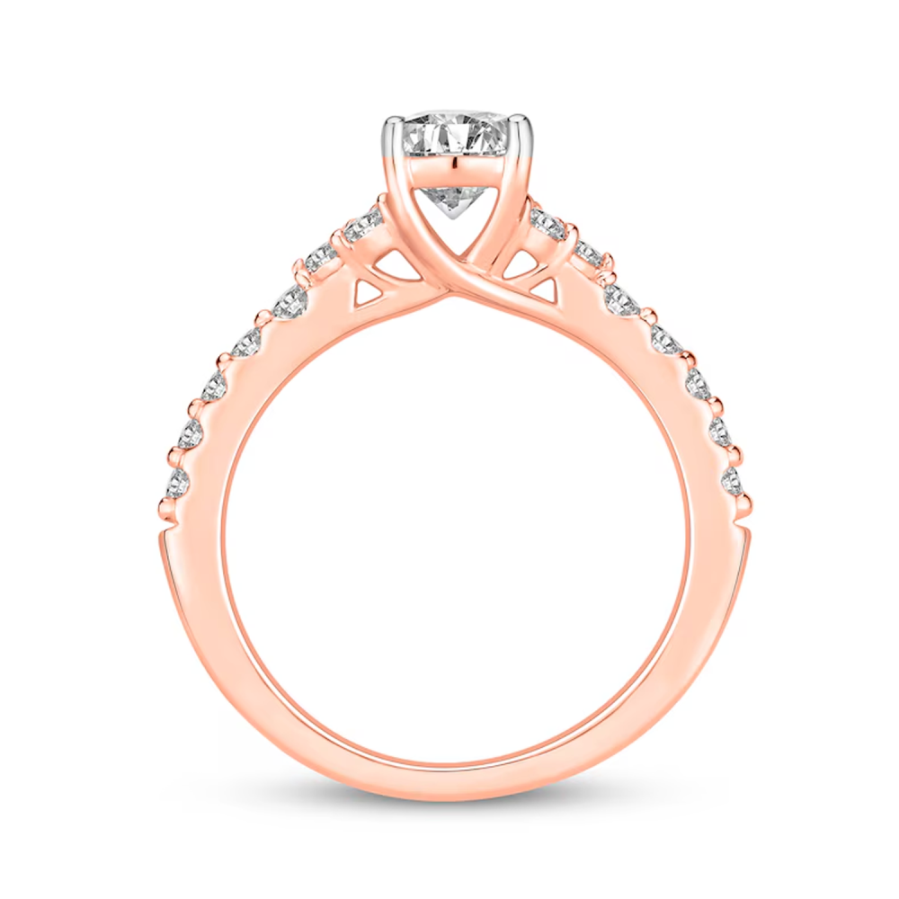 10K Gold 1 to 3.5 CT.T.W. Oval Lab Created Diamond Engagement Ring D-VVS1 3EX IGI Certified-2