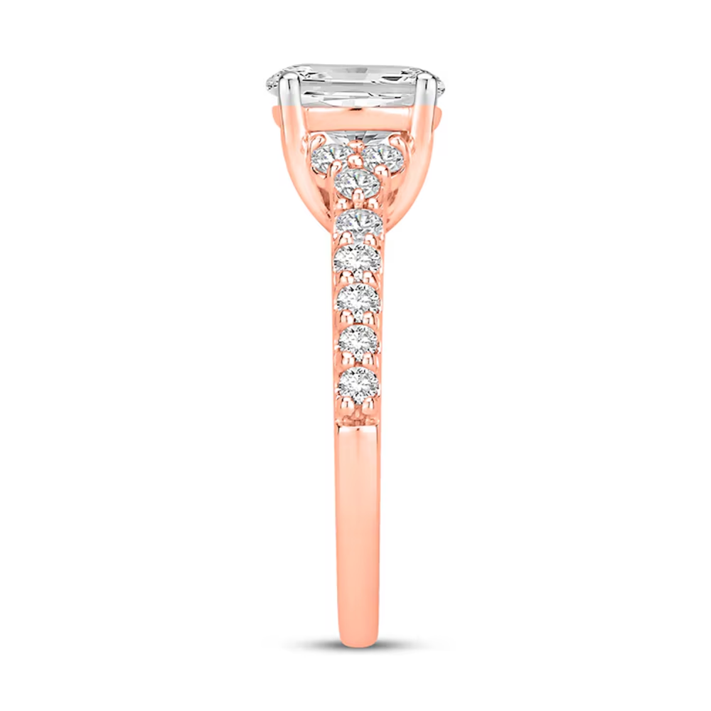 10K Gold 1 to 3.5 CT.T.W. Oval Lab Created Diamond Engagement Ring D-VVS1 3EX IGI Certified-3