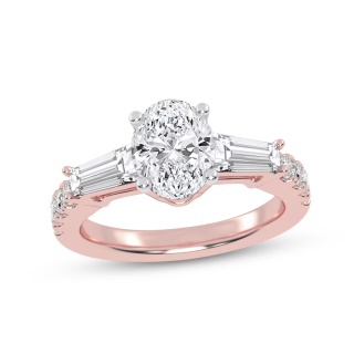 10K Rose Gold 1 to 3.5 CT. T.W Round Shaped Lab Created Diamond Engagement Ring D VVS1-VS1 Clarity 3EX IGI Certified-6