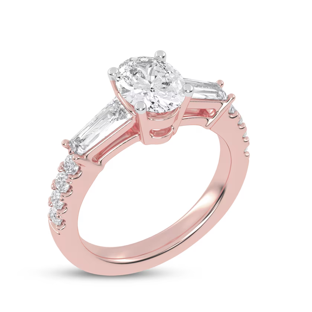 10K White Gold 1 to 3.5 CT. T.W Round Cut Lab Created Diamond Engagement Ring D VVS1-VS1 Clarity 3EX IGI Certified-2