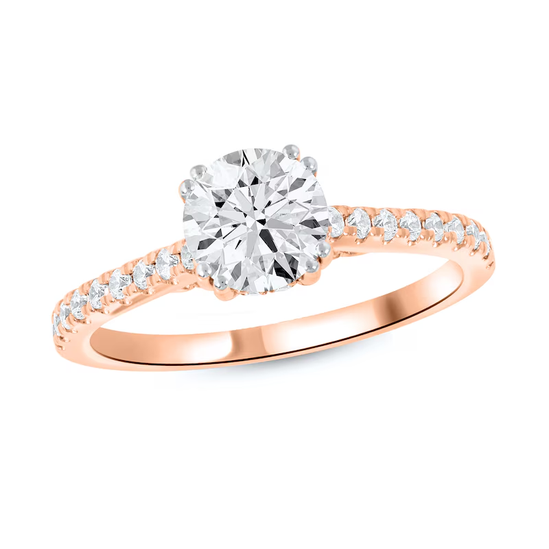 10K Rose Gold 1 to 3.5 CT.T.W. Round Lab Created Diamond Custom Engagement Ring IGI Certified-1