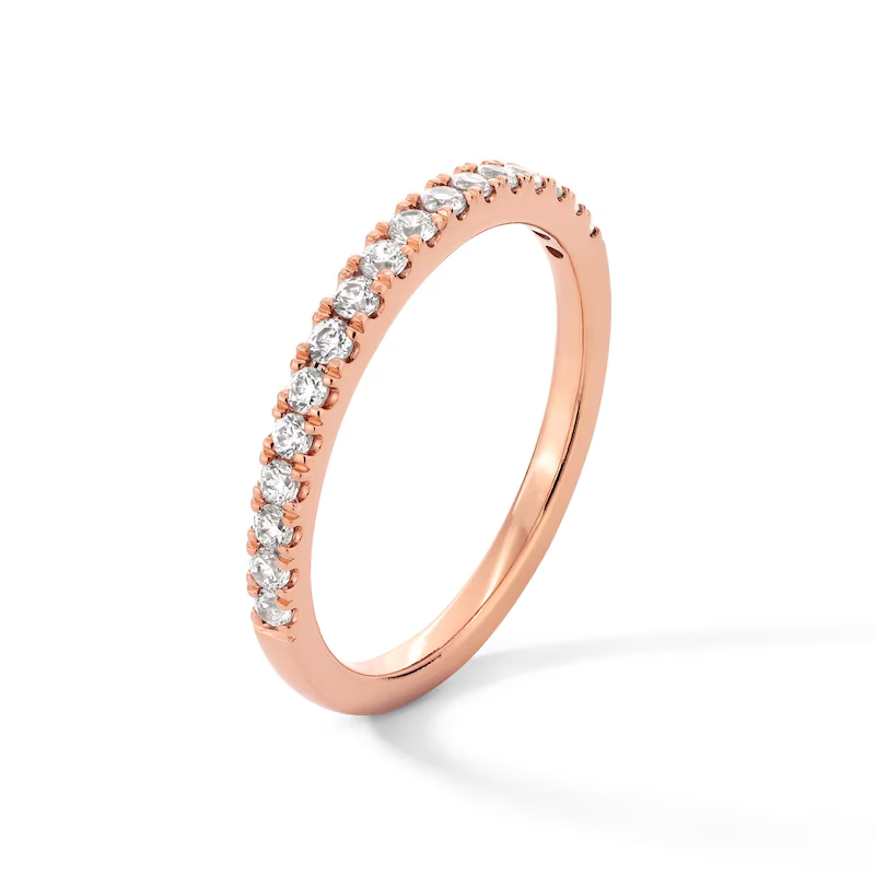 Aliança de casamento personalizada em ouro branco 10K com corte redondo e diamante criado em laboratório, cor F, clareza VS2, 3EX-3