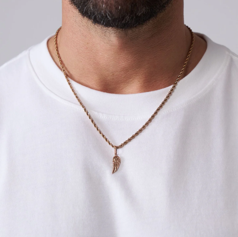 Breloques pendentifs ailes d'ange en or rose 18 carats-2