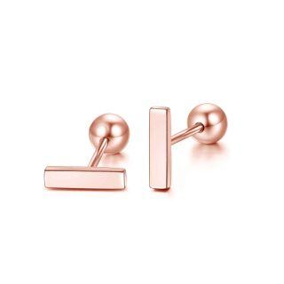 10K Rose Gold Bar Stud Earrings-25