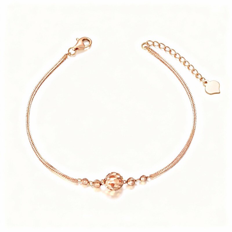 14K Rose Gold Bead Charm Bracelet-1