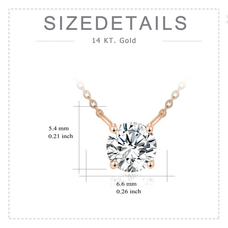 18K Rose Gold Circular Shaped Moissanite Pendant Necklace-5