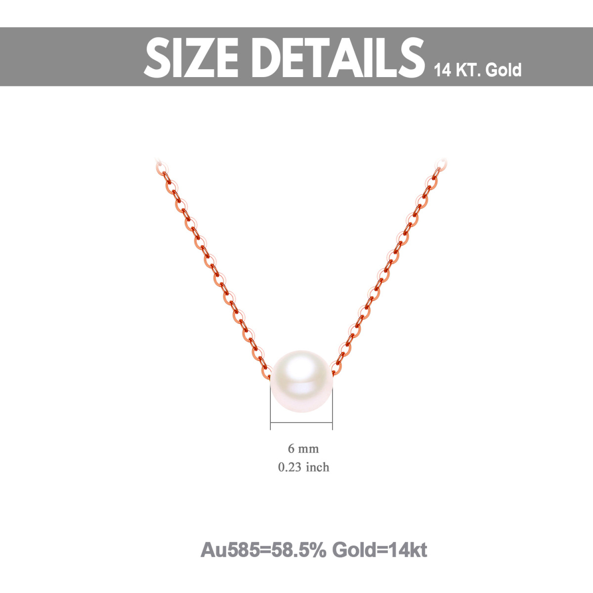 18K Rose Gold Circular Shaped Pearl Pendant Necklace-6