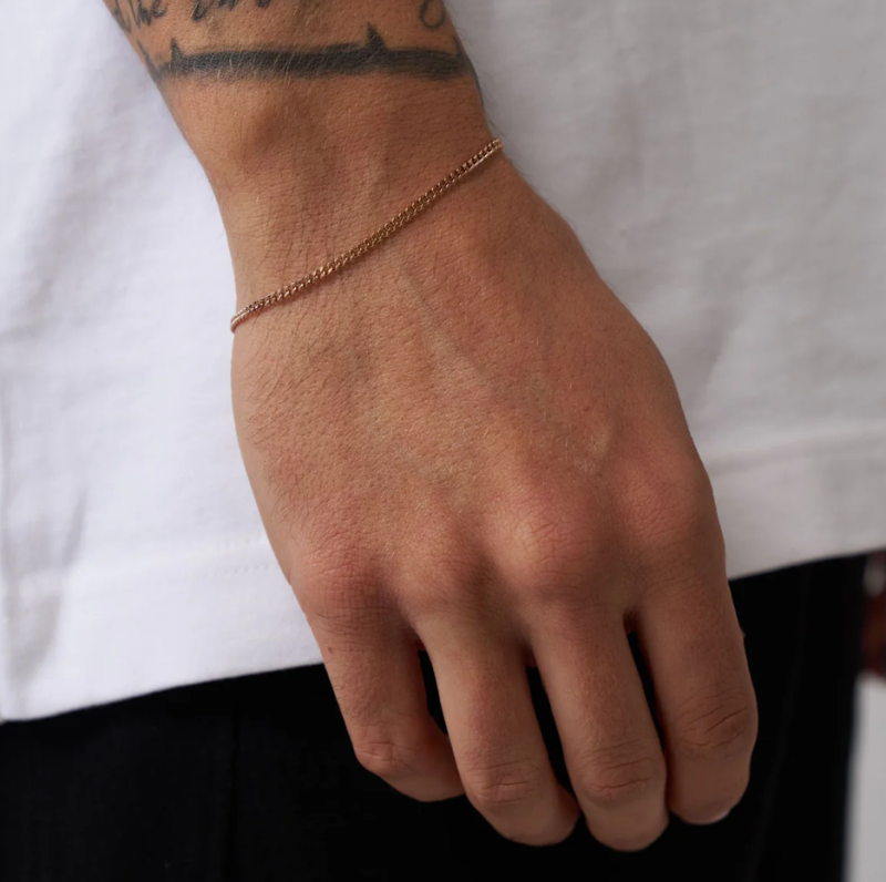 Sterling Silver with Rose Gold Plated Connell Link Chain 2mm-2