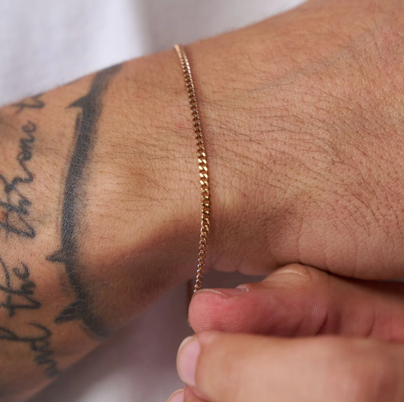 Sterling Silver with Rose Gold Plated Connell Link Chain 2mm-3