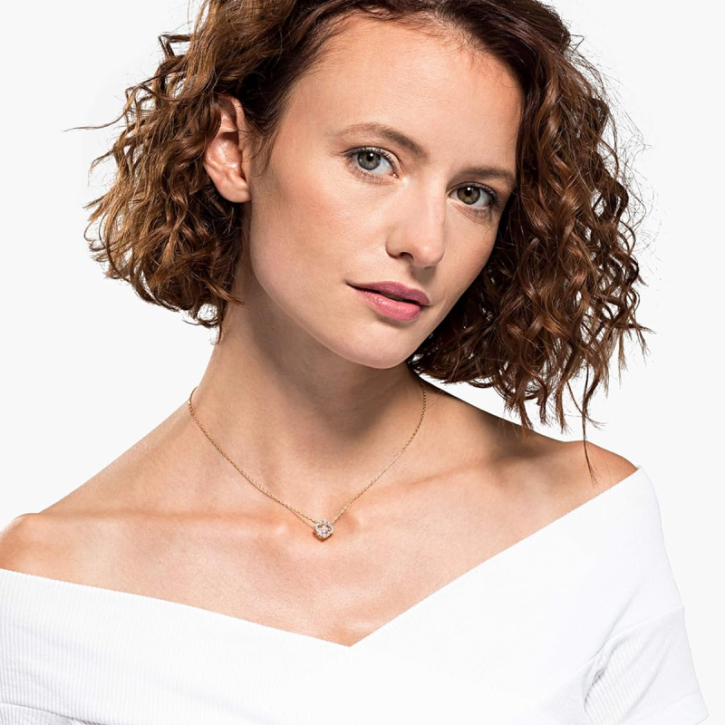 10K White Gold Crystal & Cubic Zirconia Four Leaf Clover Pendant Necklace-2