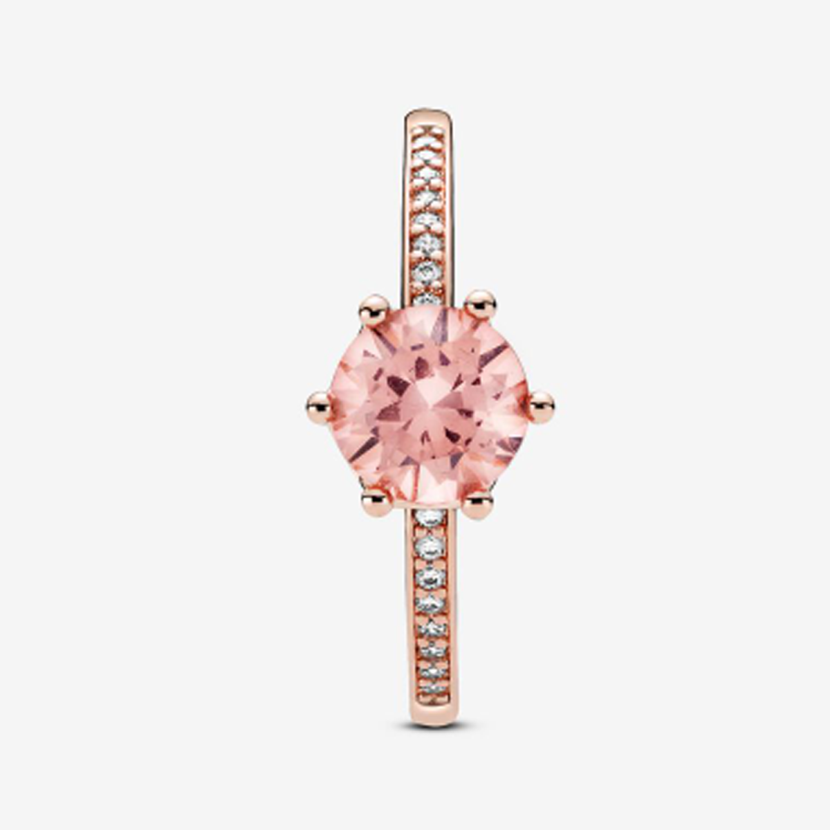 Anel de gravura personalizado com cristal de ouro rosa 14K para mulheres-6