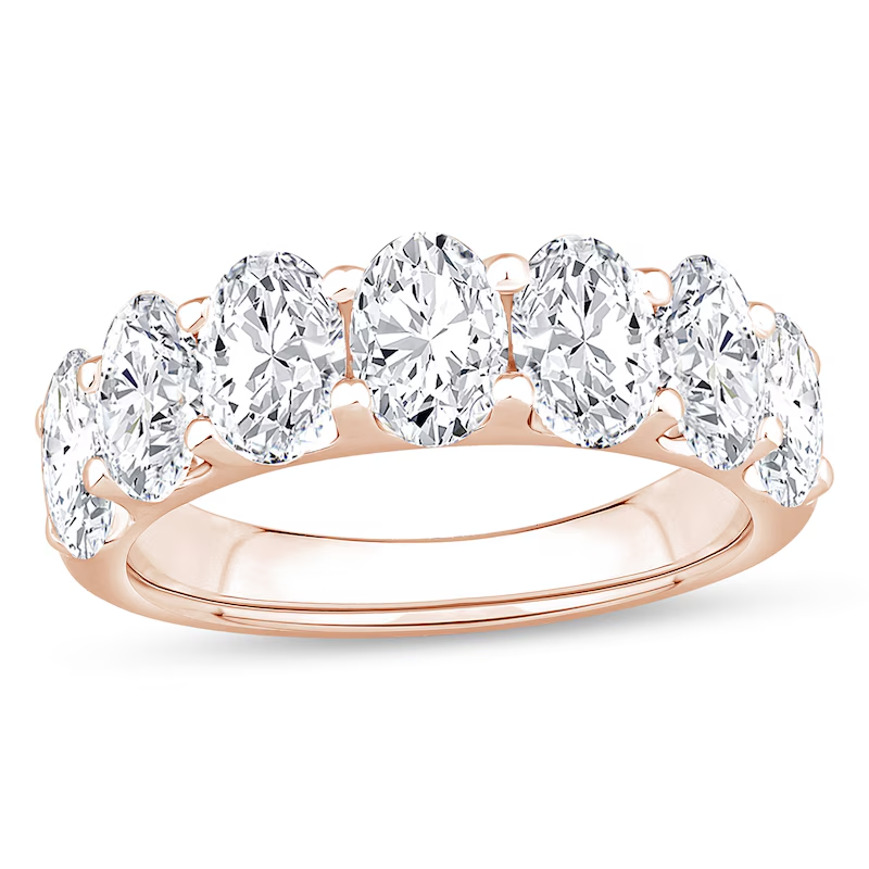 18K Rose Gold 3 CT. T.W Oval Cut Lab Created Diamond Wedding Ring D Color VVS1 Clarity 3EX IGI Certified-1