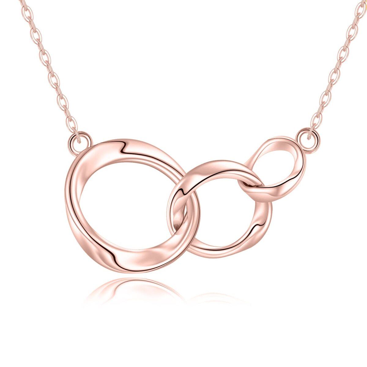 Collier à pendentif circulaire en or rose 14K avec anneau de génération-1