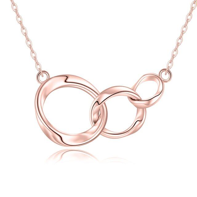 Collier à pendentif circulaire en or rose 14K avec anneau de génération-1