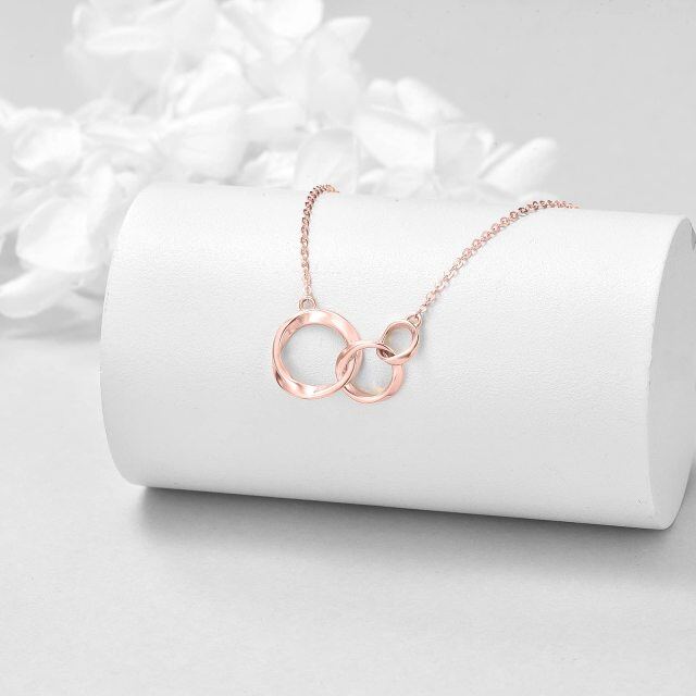 Collier à pendentif circulaire en or rose 14K avec anneau de génération-3