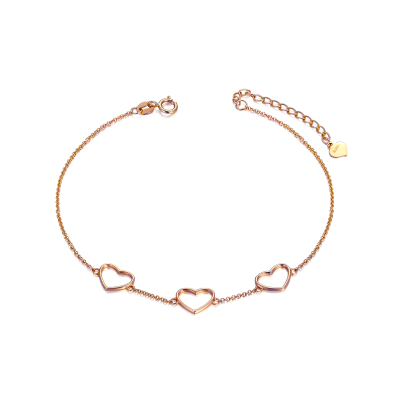 Herzanhänger-Armband aus 10-karätigem Roségold-1