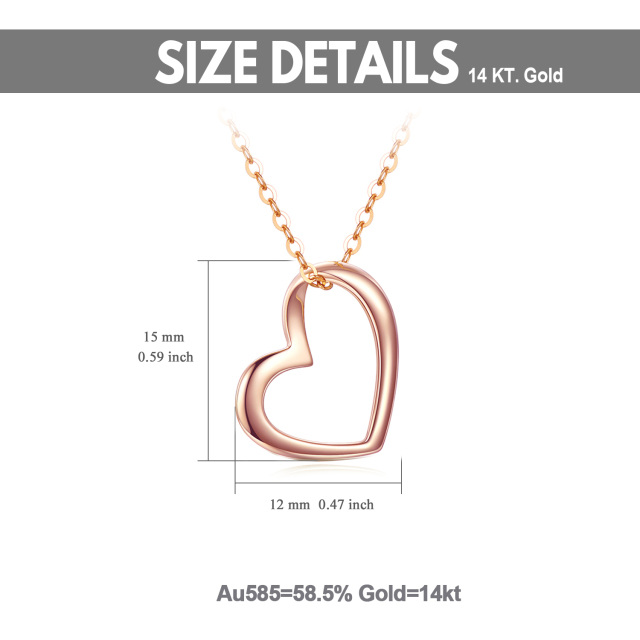 14K Rose Gold Heart Pendant Necklace-7