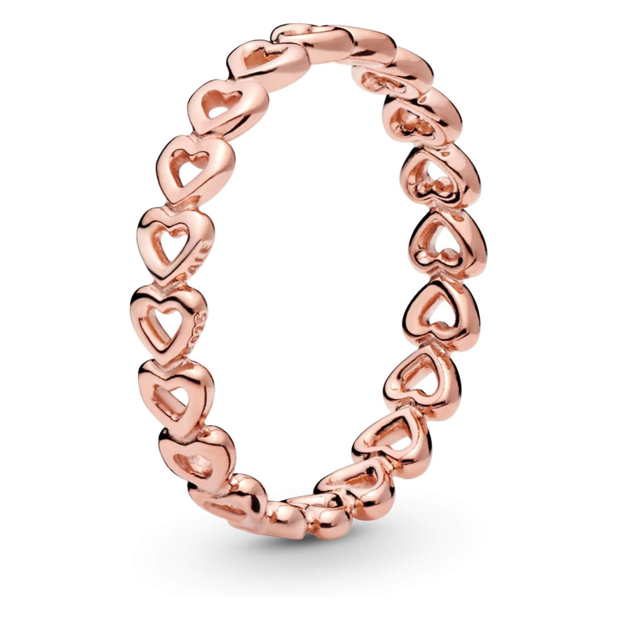 18K Rose Gold Heart With Heart Ring for Women-1