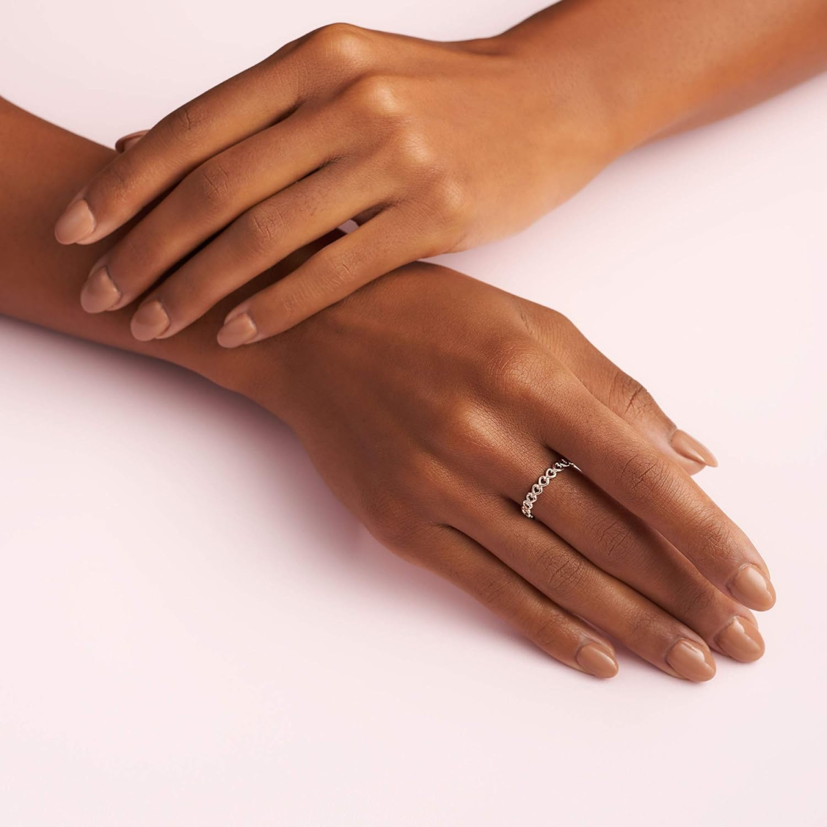 14K Roségold Herz mit Herzring für Damen-4