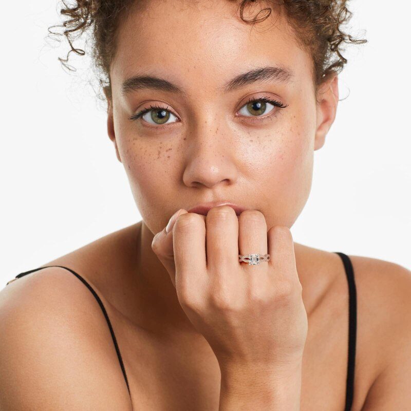 10K Rose Gold Infinity Vintage-Style Lab Diamond Engagement Ring-2