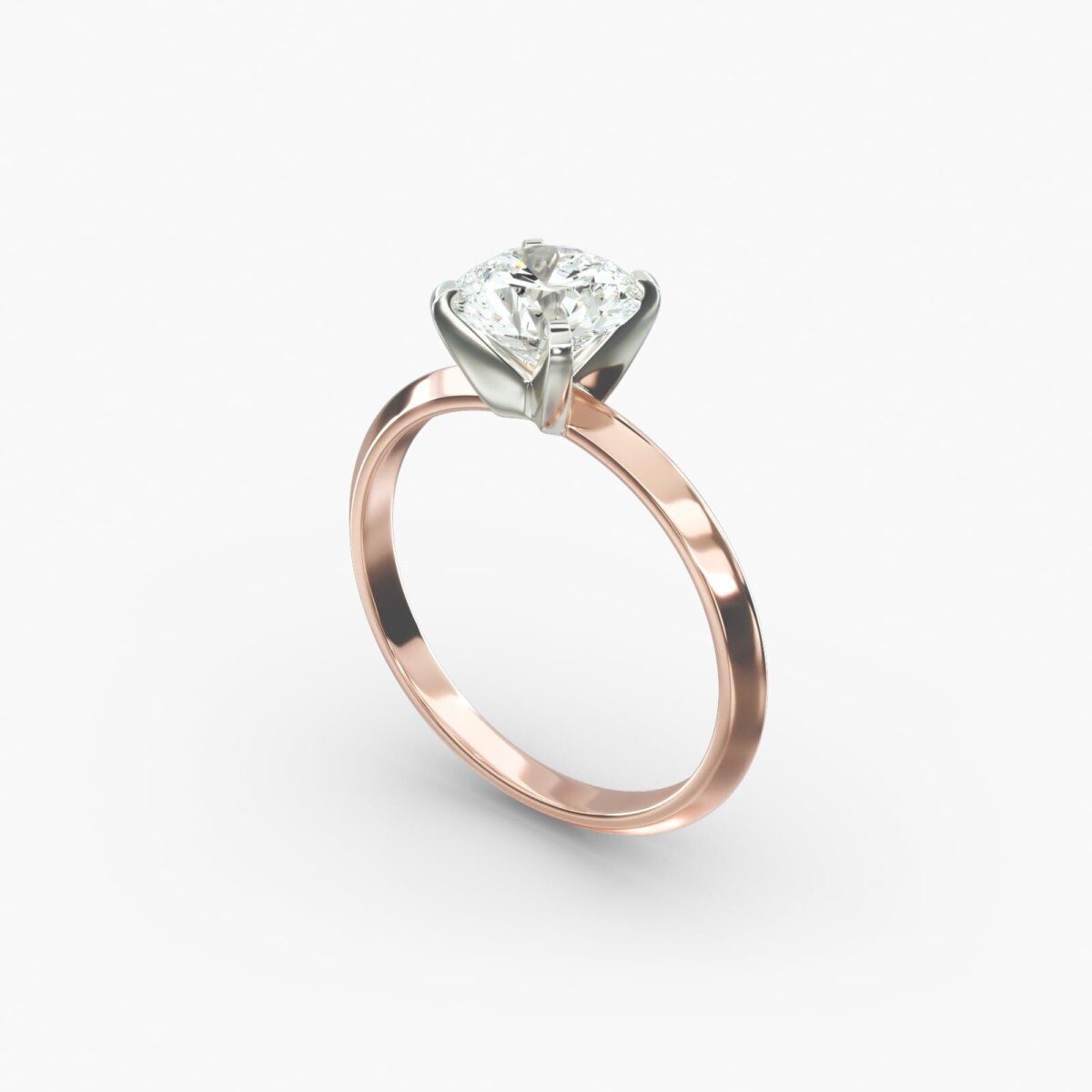 Bague de fiançailles en or rose 18 carats avec diamant solitaire de laboratoire-4