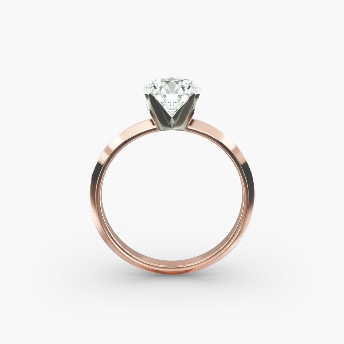 Bague de fiançailles en or rose 18 carats avec diamant solitaire de laboratoire-5