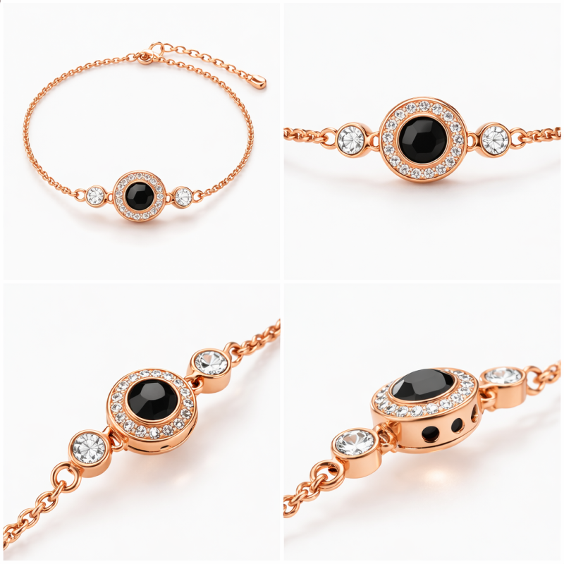 Pulsera de Dijes Personalizada de Oro Rosa de 14K con «Te Amo en 100 Idiomas»-4