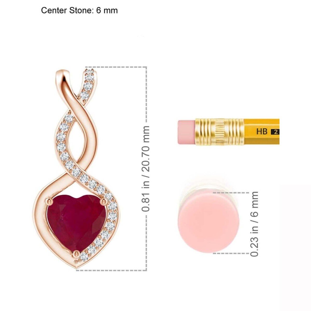 14K Rose Gold Moissanite & Ruby Infinity Symbol Necklace Birthday Engagement Anniversary Wedding Jewelry Gift for Wom-2