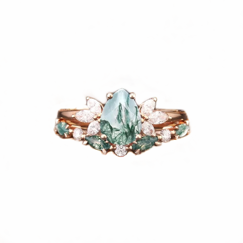 10K Rose Gold Moss … - image