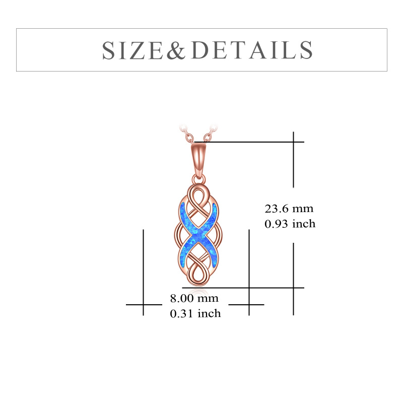10K Rose Goud Opaal Keltische Knoop Hanger Collier-5