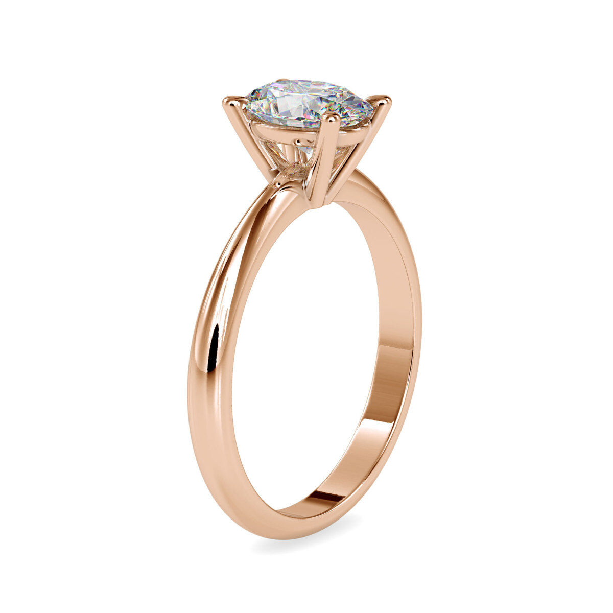 Anel de noivado de diamante solitário de moissanite em formato oval em ouro rosa 14K-3