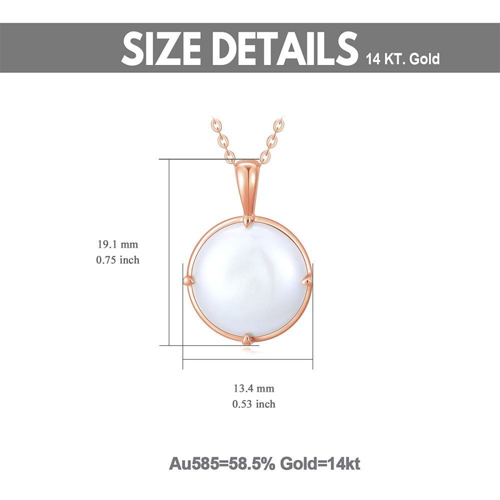 10K Rose Gold Pearl Spherical Pendant Necklace-6
