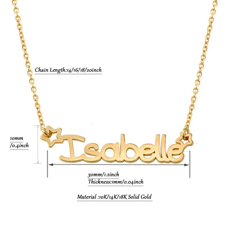 10K Rose Gold & Personalized Classic Name Star Pendant Necklace-3