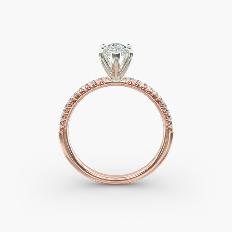 18K Rose Gold Petite Pavé Lab Diamond Engagement Ring-6