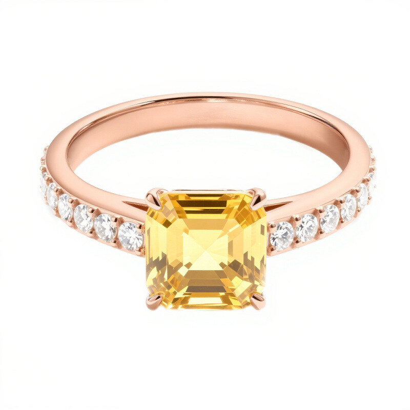 14K-Roségold-Prinzessin-Schliff-Citrin-Verlobungsring-2