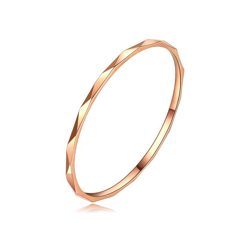 Anillo de bodas liso con ondas en oro rosa de 14 quilates-1