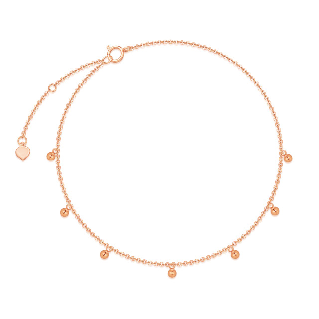 Bracelet de cheville en or rose 14K à une seule couche-1