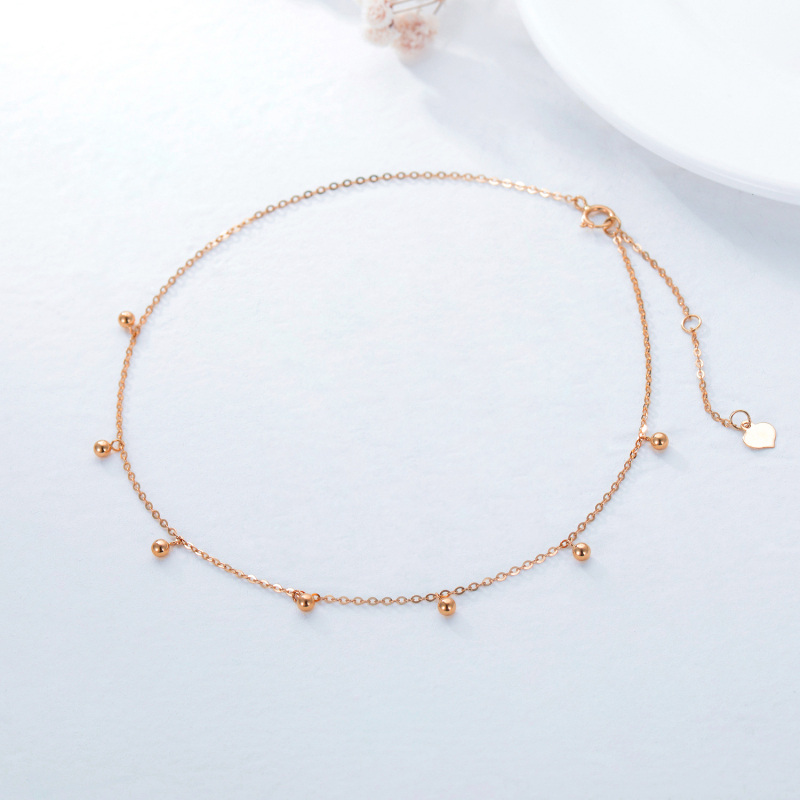 10K Gold Single Layer Charm Anklet-4