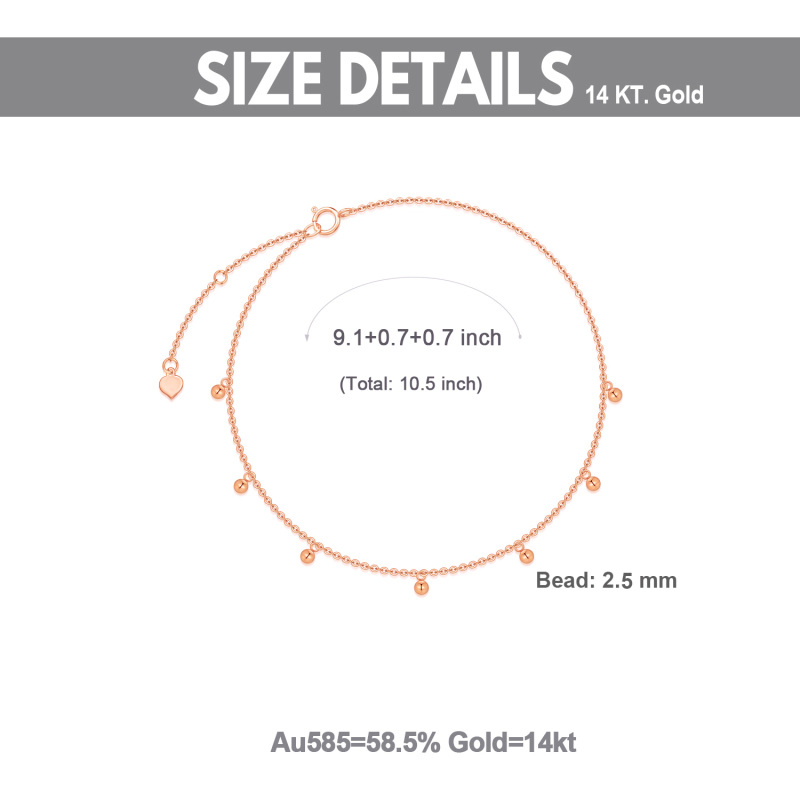 10K Gold Single Layer Charm Anklet-5