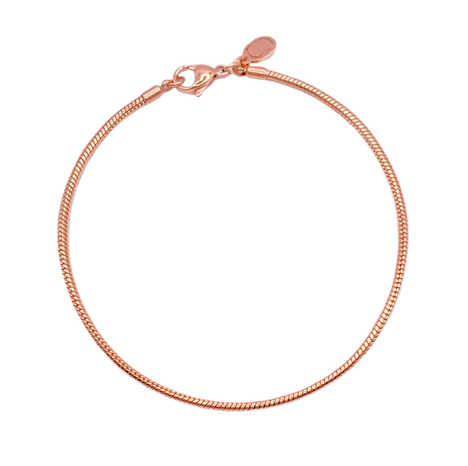 14K Rose Gold Snake Chain Bracelet 2mm-1