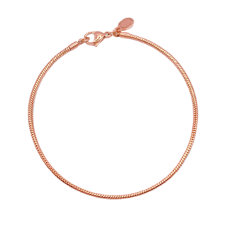 Sterling Silver with Rose Gold Plated Snake Chain Bracelet 2mm-5