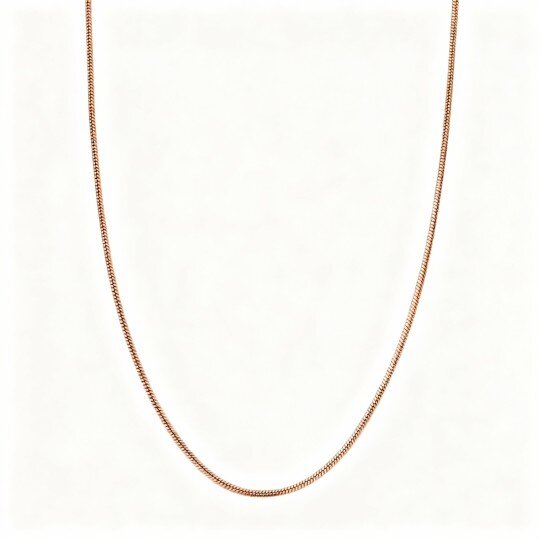 Colar com corrente de cobra em ouro rosa 10K