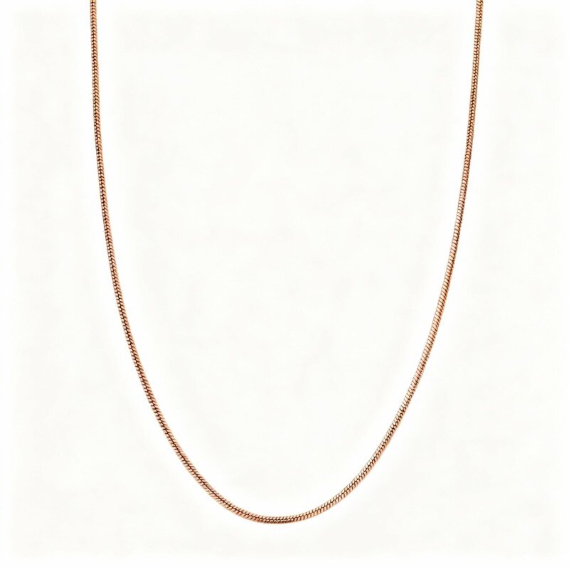 Colar com corrente de cobra em ouro rosa 10K-1