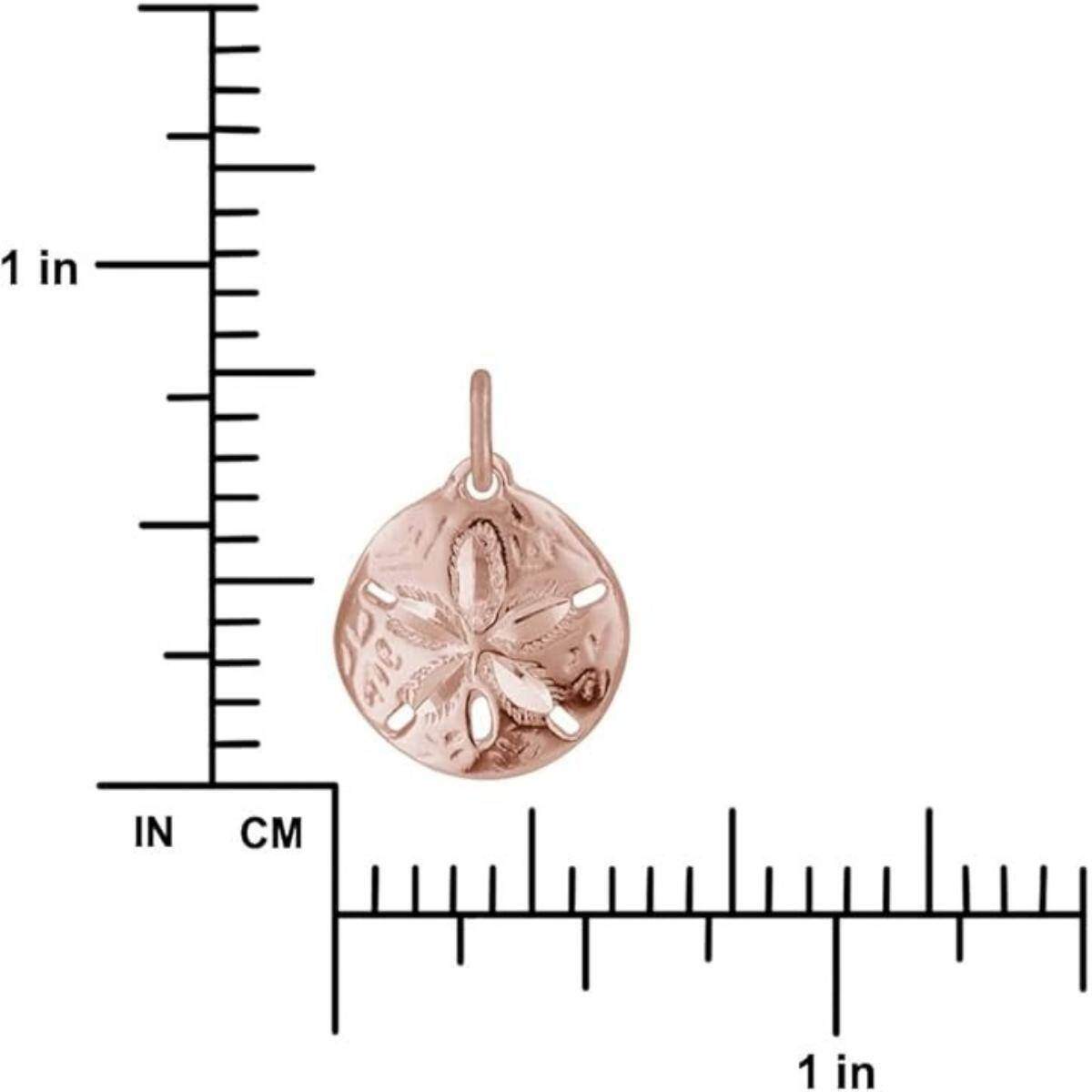 Sterling Silver with Rose Gold Plated Snowflake Sand Dollars Pendant Charm Necklace-3