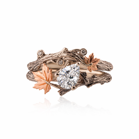 Ensemble de bijoux de mariage en or rose 10K avec moissanite taillée en poire, de 1 à 6 CT