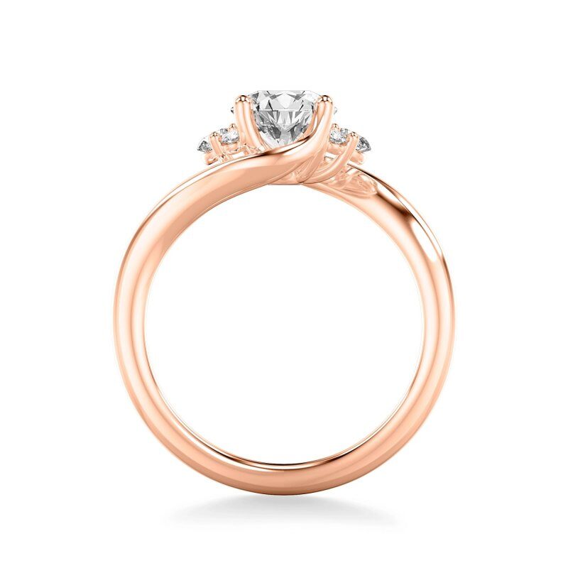 18K Rose Gold 1 to 3 CT Round Cut Lab Created Diamond Engagement Ring-3